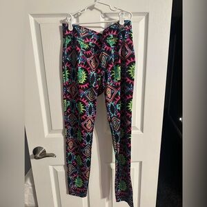 Women’s Neon Aztec Print Leggings - Multicolor M Fila Sport
